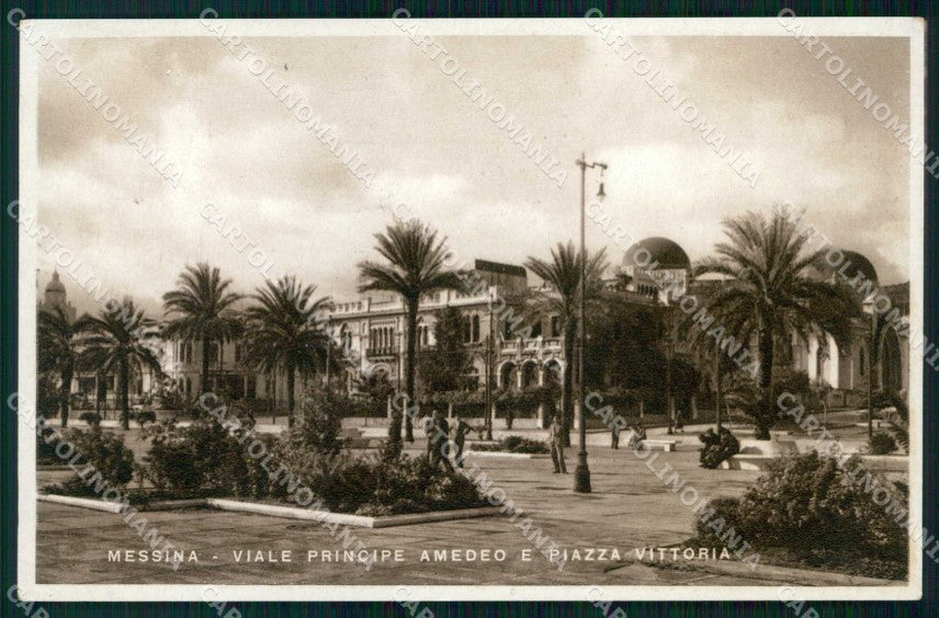 Messina Città Viale Principe Amedeo Piazza Vittoria Foto cartolina RT2837 – fronte