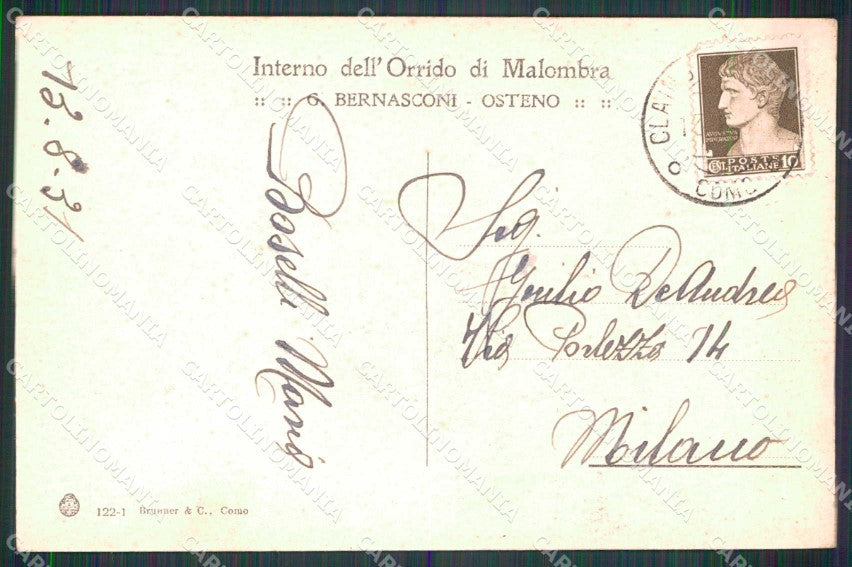 Como Claino con Osteno Orrido Lago di Lugano Brunner 122 1 cartolina RT2861 – retro