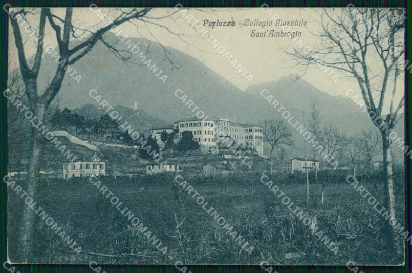 Como Porlezza Collegio Maschile Sant'Ambrogio cartolina RT2864 – fronte