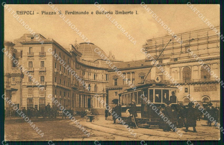 Napoli Città Piazza San Ferdinando Galleria Umberto I Tram cartolina RT2865 – fronte