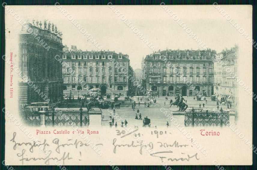 Torino Città Piazza Castello Via Roma Stengel 11404 cartolina RT2874 – fronte
