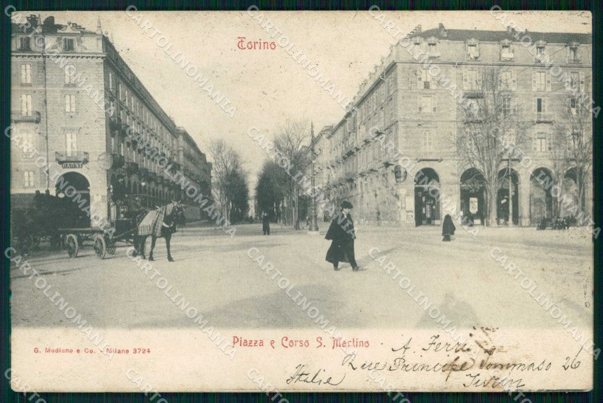 Torino Città Piazza Corso San Martino Modiano 3724 cartolina RT2876 – fronte