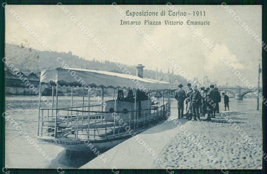 Torino Città Imbarco Piazza Vittorio Emanuele Esposizione cartolina RT2877 – fronte