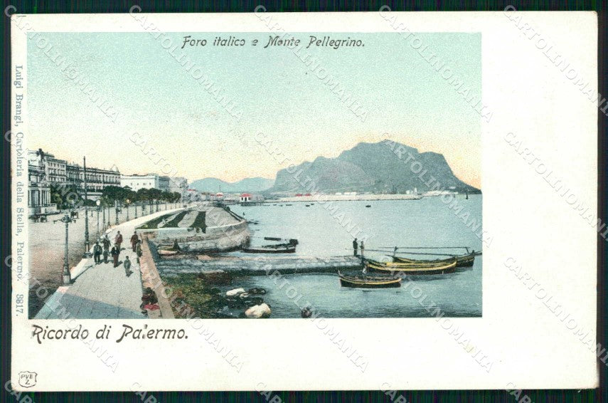 Palermo Città Ricordo di Foro Italico Monte Pellegrino cartolina RT2886 – fronte
