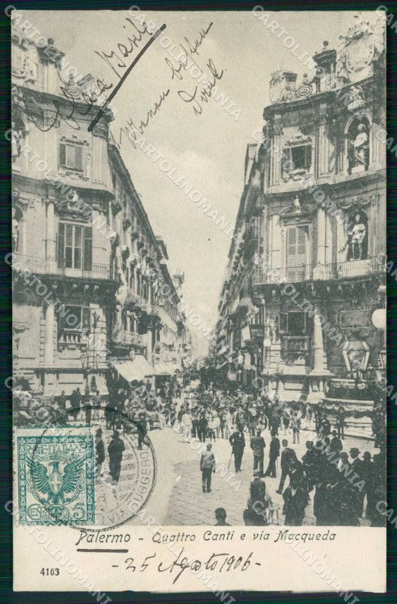 Palermo Città Quattro Cantoni Via Macqueda ABRASA cartolina RT2889 – fronte