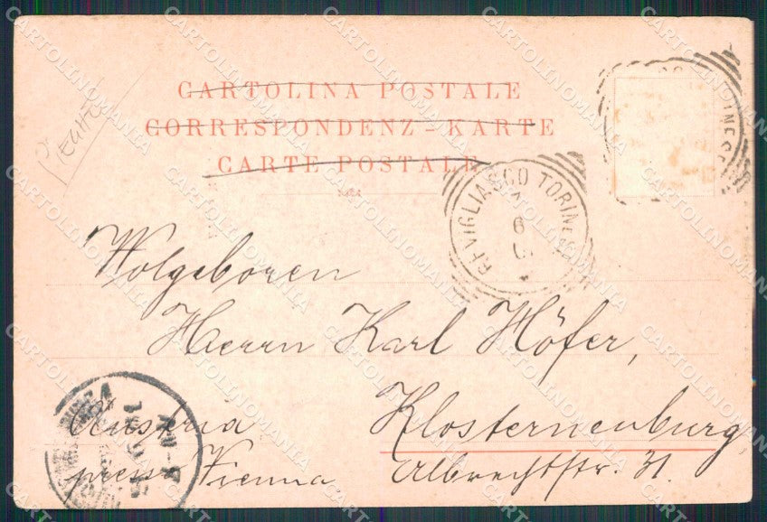 Torino Moncalieri Revigliasco PIEGHE cartolina RT2892 – retro