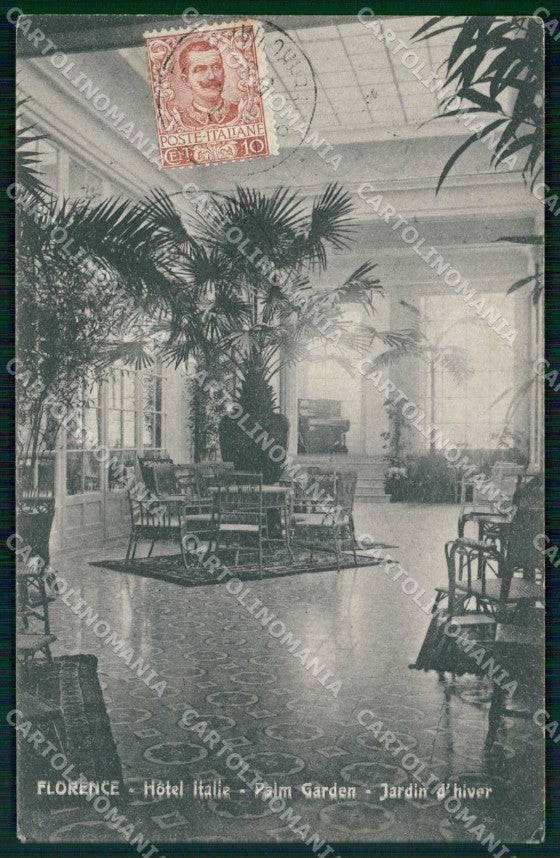 Firenze Città Hotel Italie Giardino con Palme Brunner cartolina RT2906 – fronte