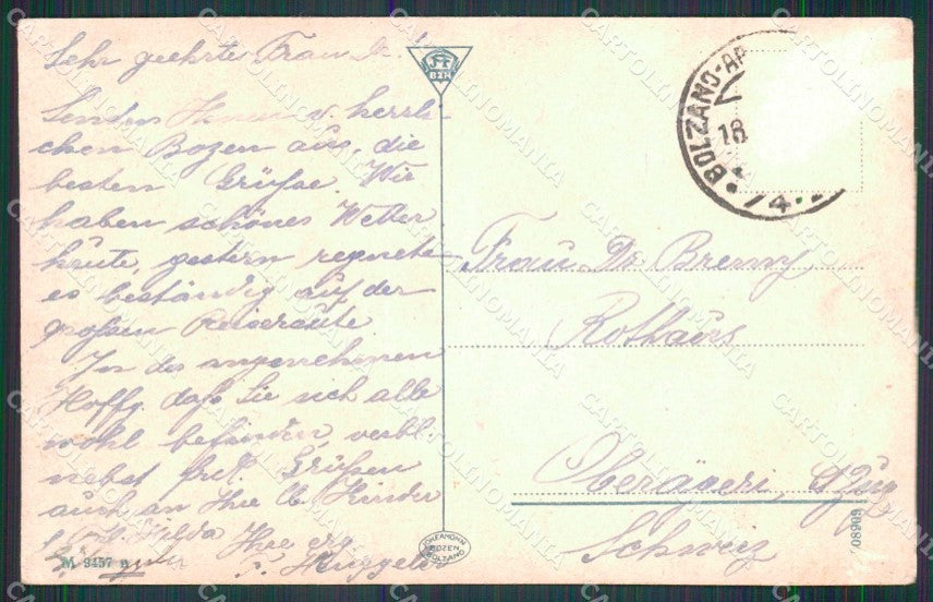 Bolzano Caldaro Funicolare Passo Mendola ABRASA cartolina RT2909 – retro
