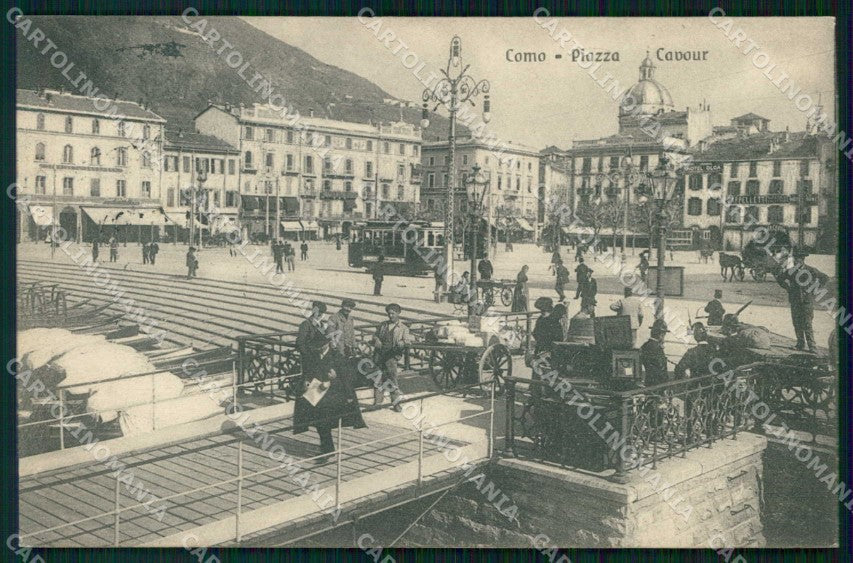 Como Città Piazza Cavour Tram cartolina RT2910 – fronte
