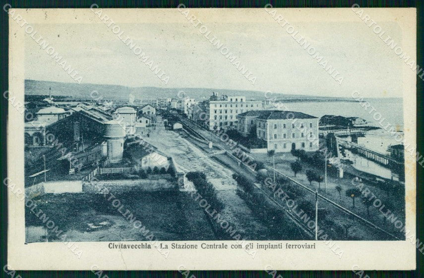 Roma Civitavecchia Stazione Centrale PIEGA STRAPPO cartolina RT2912 – fronte