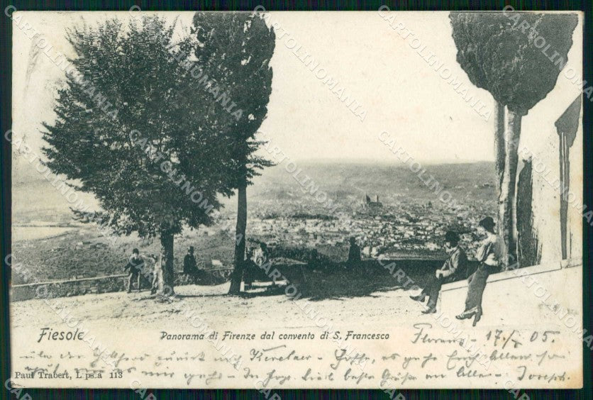 Firenze Fiesole Veduta dal Convento San Francesco Trabert 113 cartolina RT2920 – fronte