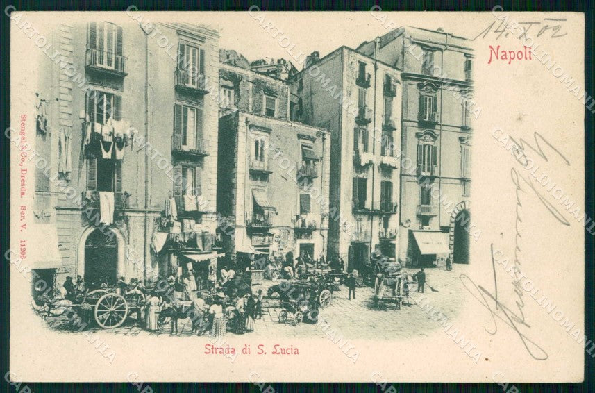 Napoli Città Strada di Santa Lucia Stengel 11206 cartolina RT2924 – fronte