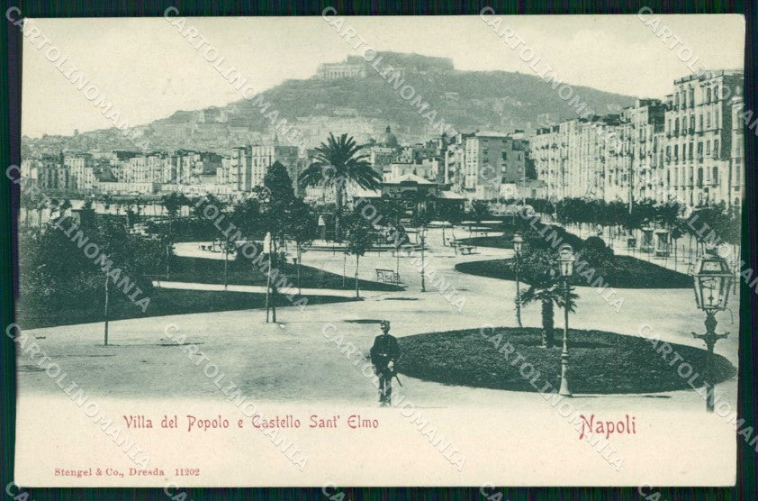Napoli Città Villa del Popolo Castello Sant'Elmo Stengel 11202 cartolina RT2926 – fronte