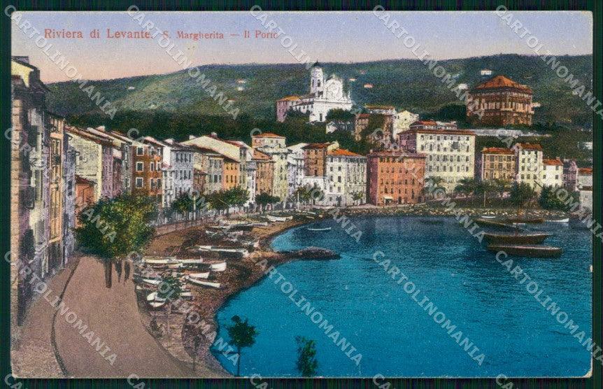Genova Santa Margherita Ligure Porto con Barche cartolina RT2934 – fronte