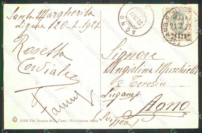 Genova Santa Margherita Ligure Brunner 21930 cartolina RT2935 – retro
