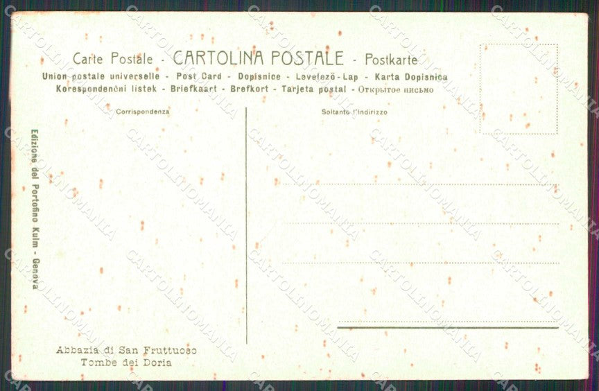 Genova San Fruttuoso Abbazia Tombe dei Doria Barche cartolina RT2942 – retro