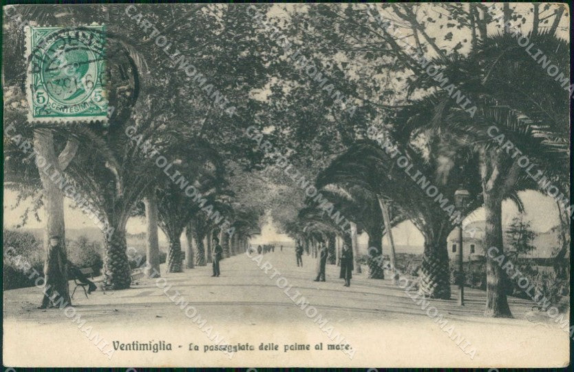 Imperia Ventimiglia Passeggiata delle Palme al Mare cartolina RT2952 – fronte