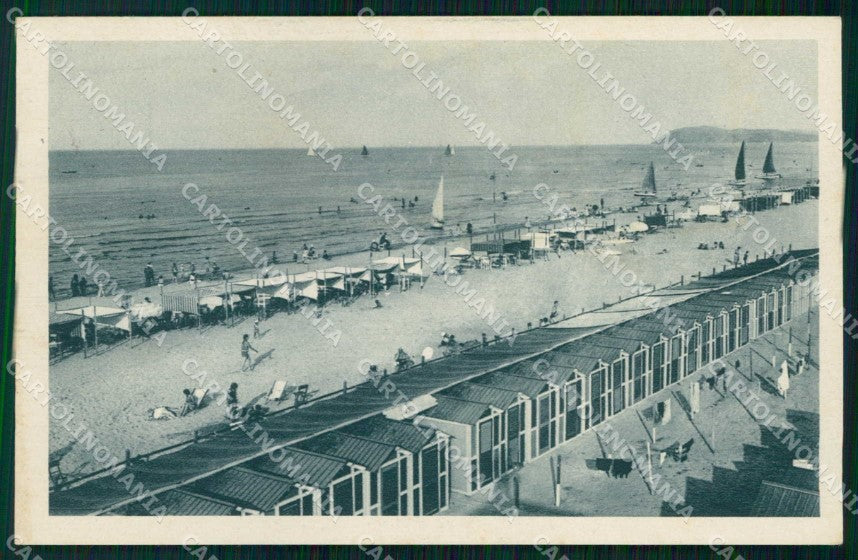 Rimini Riccione Città Giardino Cabine Tende Spiaggia cartolina RT2955 – fronte