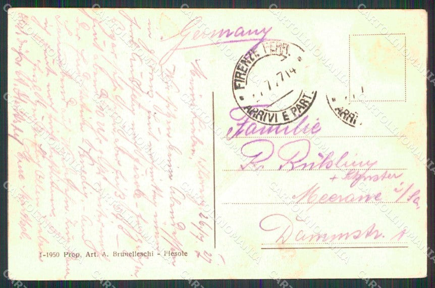 Firenze Fiesole ABRASA cartolina RT2958 – retro
