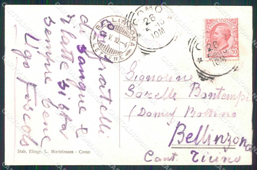 Como Città Olmo Veduta Lago cartolina RT2972 – retro