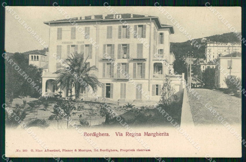 Imperia Bordighera Via Regina Margherita cartolina RT2979 – fronte