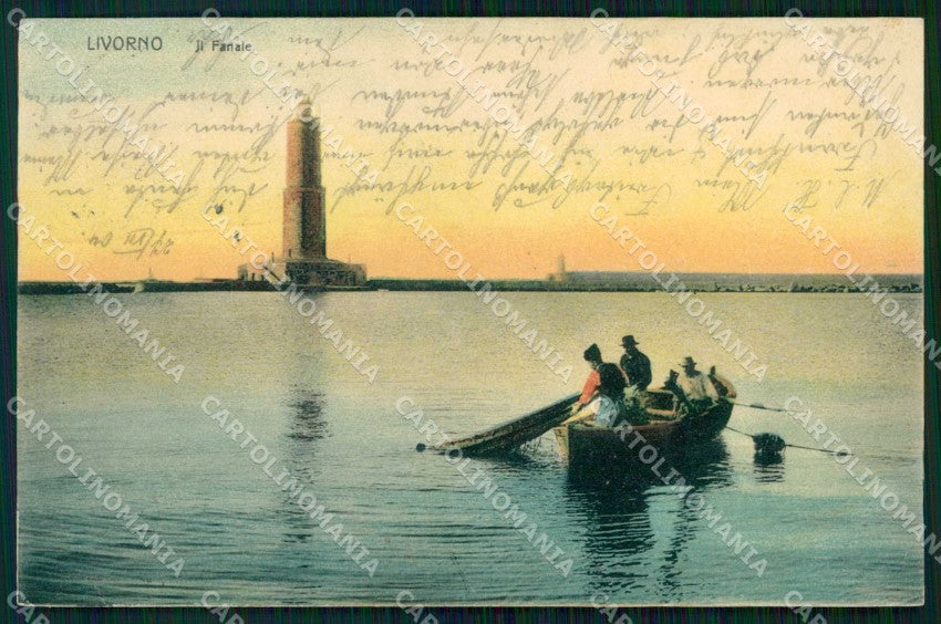 Livorno Città Fanale Barca con Pescatori cartolina RT2985 – fronte