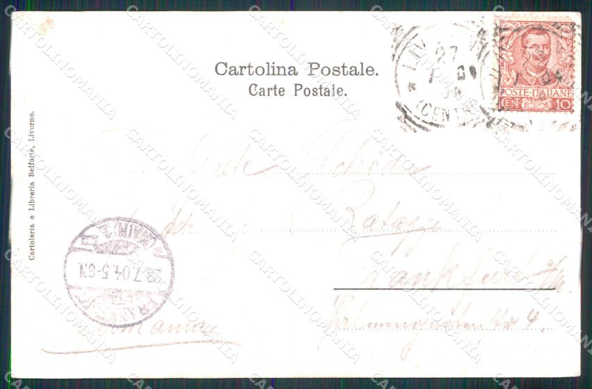 Livorno Città Fanale Barca con Pescatori cartolina RT2985 – retro