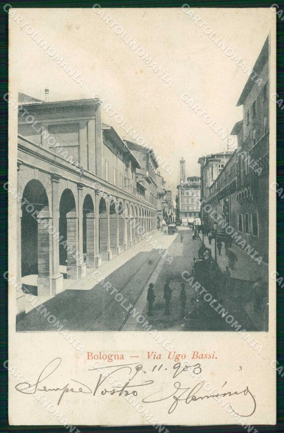 Bologna Città Via Ugo Bassi Tram cartolina RT2992 – fronte