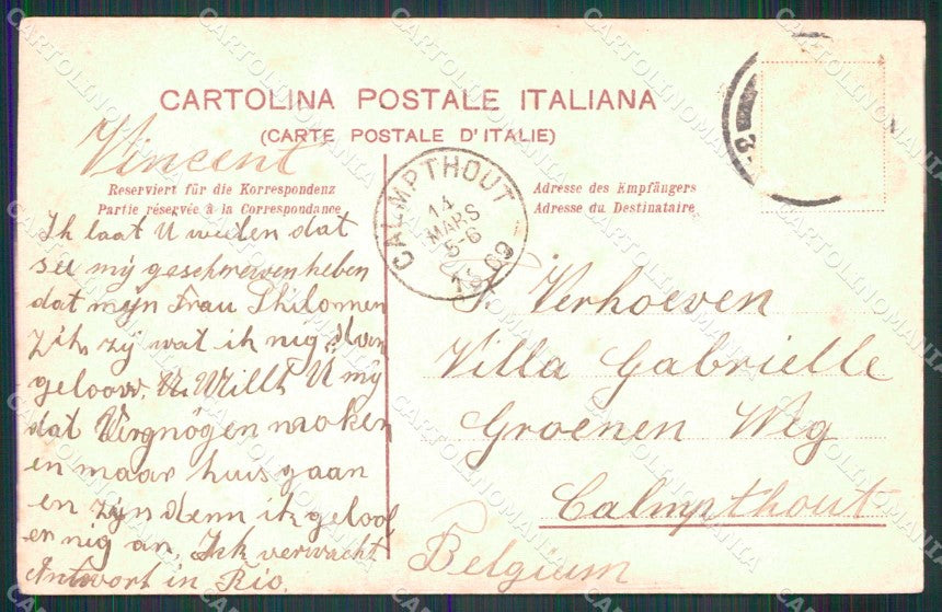 Livorno Città Fanale Pescatori Stemmi Città Italiane ABRASA cartolina RT2997 – retro