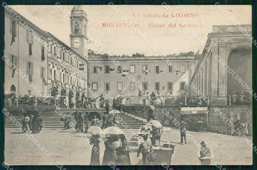 Livorno Città Saluto da Montenero Piazza del Santuario cartolina RT2998 – fronte