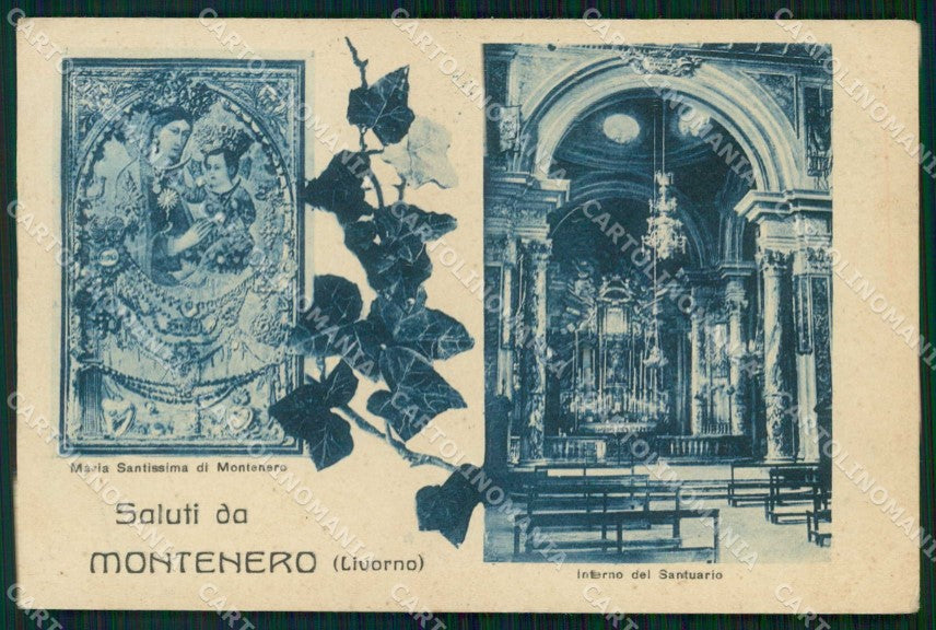 Livorno Città Saluti da Montenero Interno Santuario cartolina RT3000 – fronte
