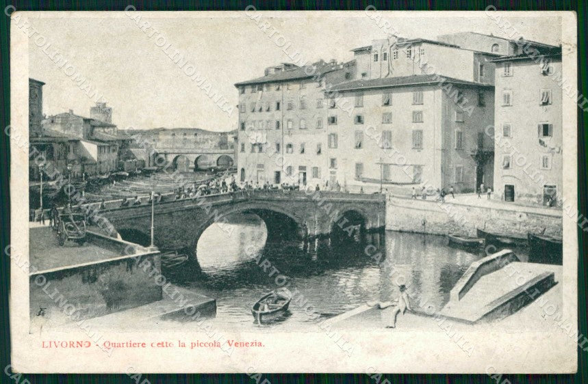Livorno Città Quartiere Piccola Venezia Barca cartolina RT3001 – fronte