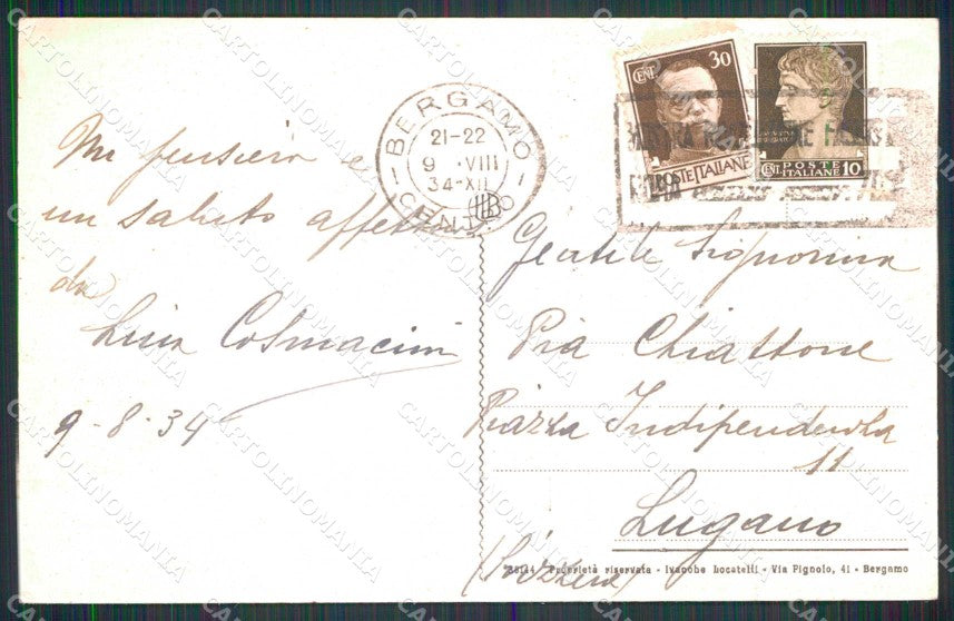 Bergamo Roncobello Alta Valle Brembana cartolina RT3006 – retro