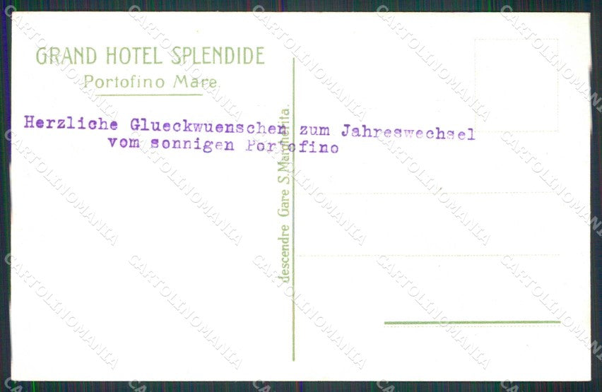 Genova Portofino Grand Hotel Splendide cartolina RT3013 – retro