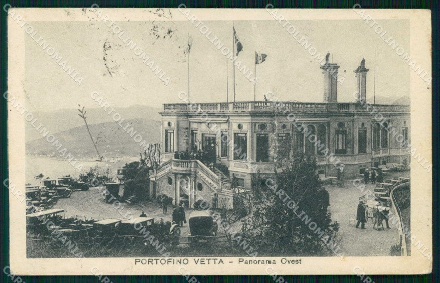 Genova Portofino Vetta Panorama Ovest PIEGATA cartolina RT3015 – fronte