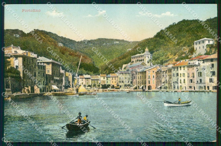 Genova Portofino Porto con Barche cartolina RT3017 – fronte