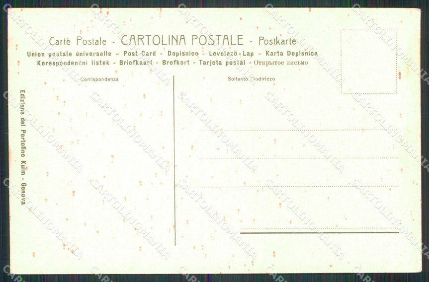 Genova Portofino Porto con Barche cartolina RT3017 – retro
