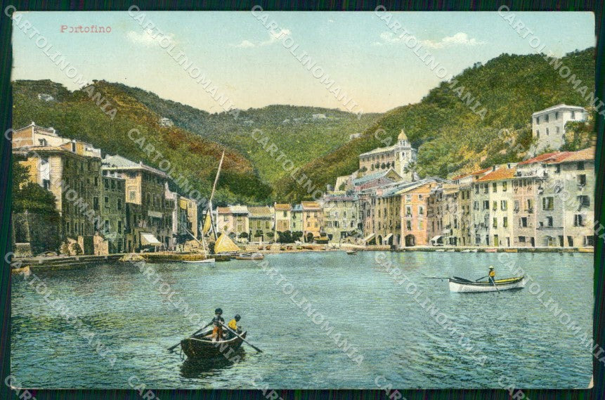 Genova Portofino Porto con Barche cartolina RT3019 – fronte