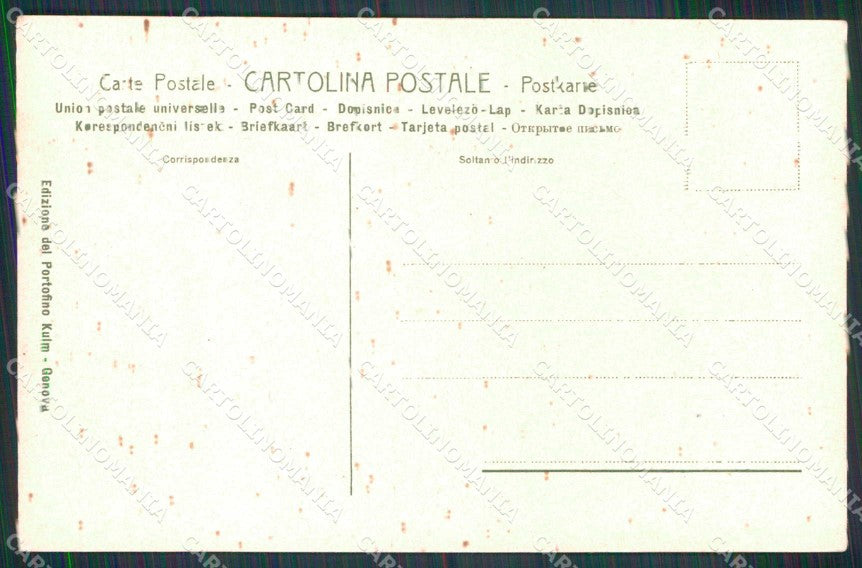 Genova Portofino Porto con Barche cartolina RT3019 – retro