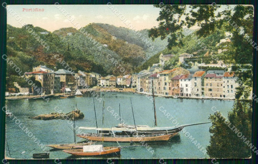 Genova Portofino Porto con Barche cartolina RT3020 – fronte