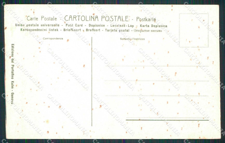 Genova Portofino Porto con Barche cartolina RT3020 – retro