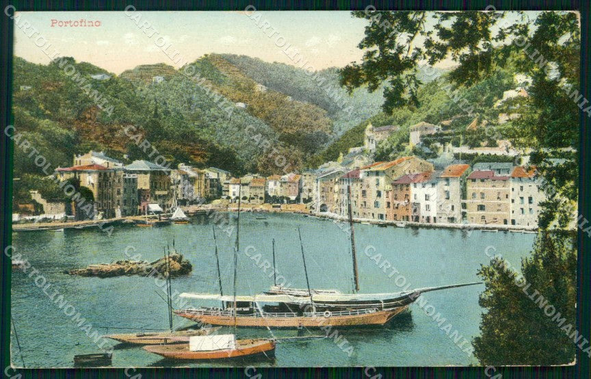 Genova Portofino Porto con Barche cartolina RT3021 – fronte