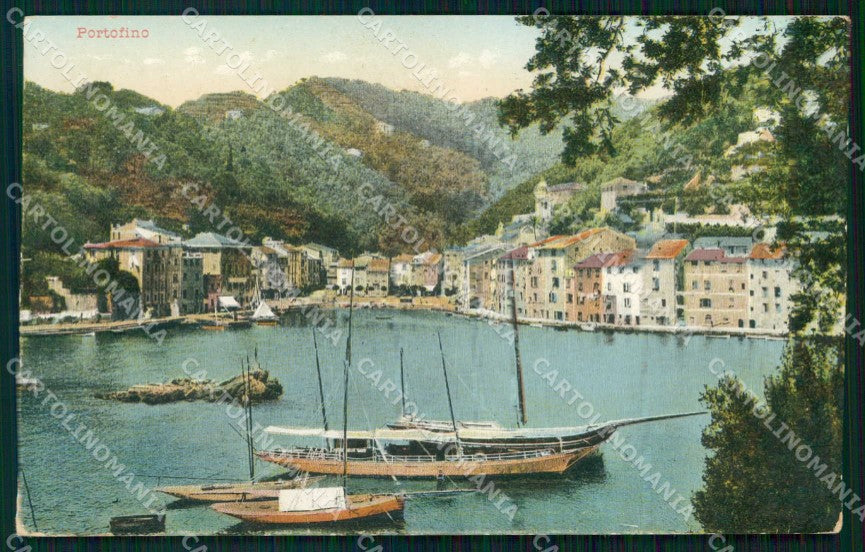 Genova Portofino Porto con Barche cartolina RT3022 – fronte
