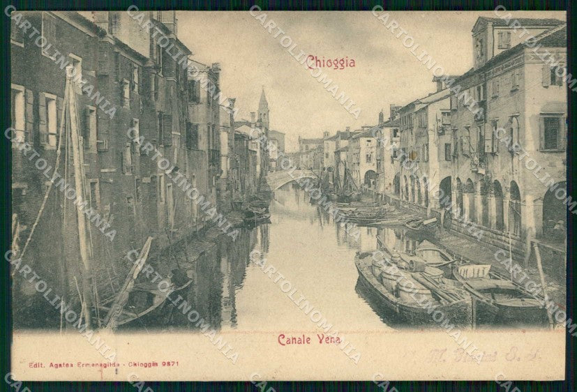 Venezia Chioggia Canale Vena Barche ABRASA cartolina RT3038 – fronte