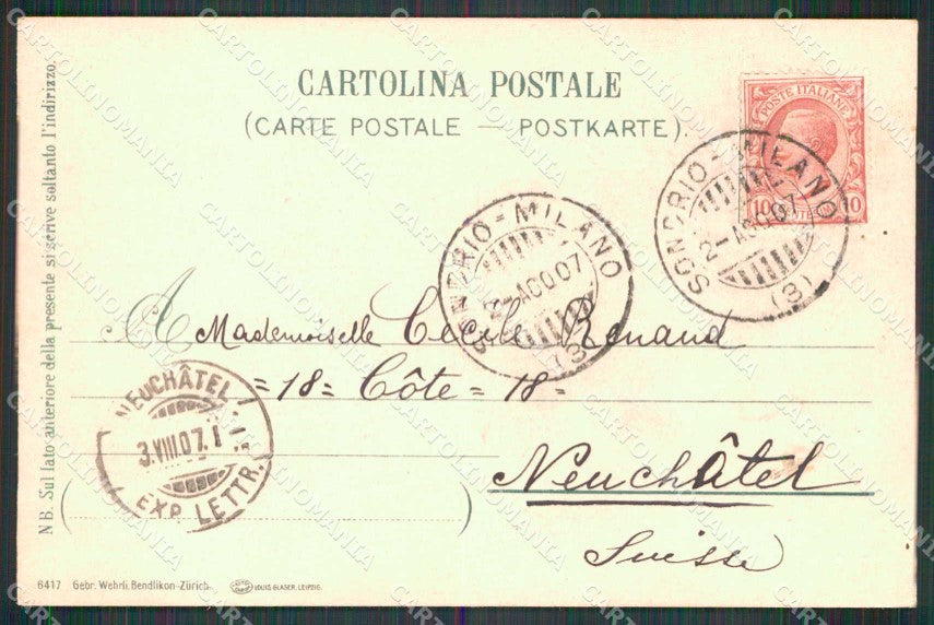 Sondrio Città cartolina RT3041 – retro