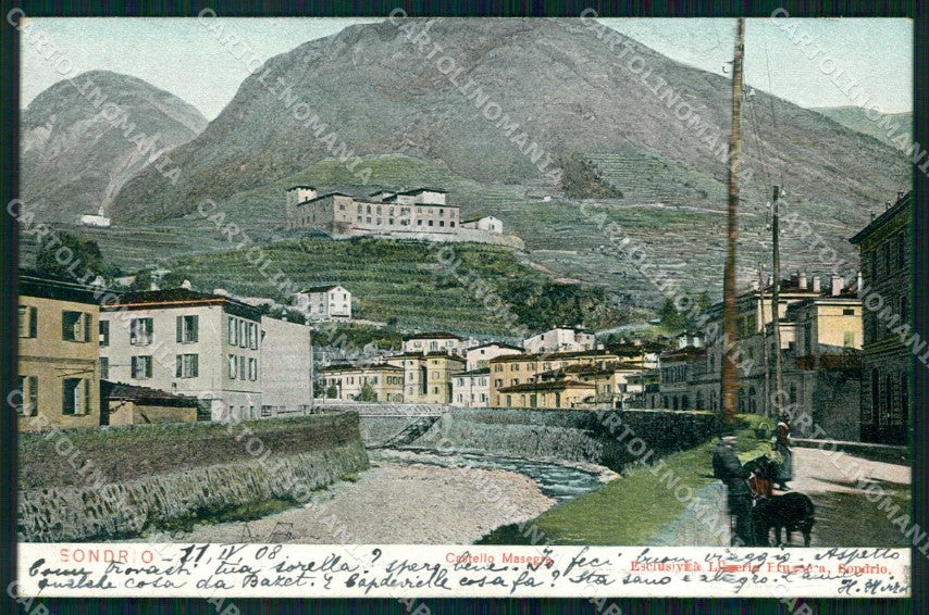 Sondrio Città Castello Masegra cartolina RT3043 – fronte