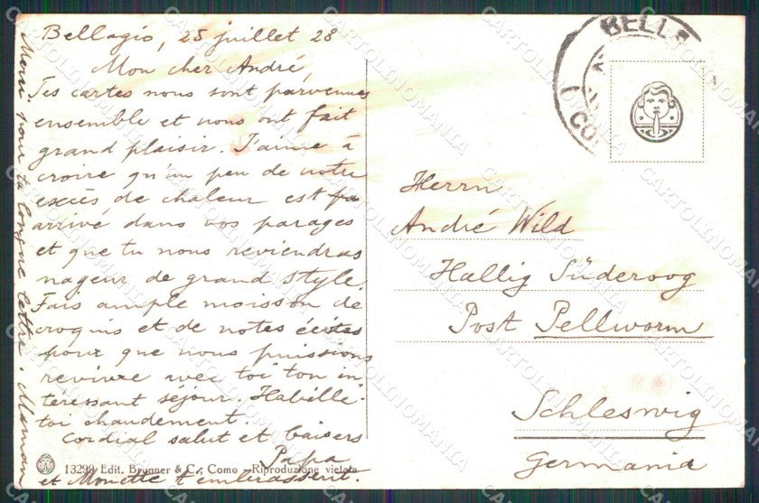 Como Bellagio San Giovanni Battello Barche Brunner 13299 cartolina RT3052 – retro