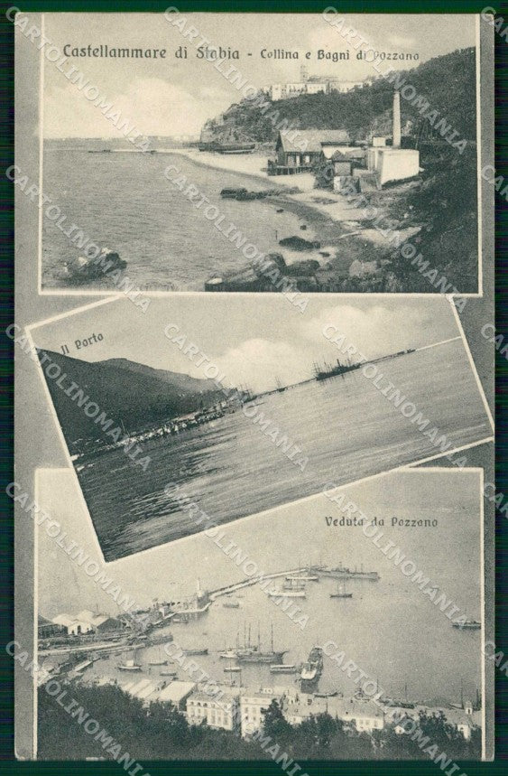 Napoli Castellammare di Stabia Bagni Porto con Barche cartolina RT3053 – fronte