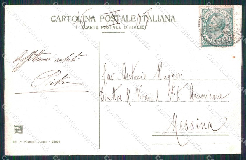 Alessandria Acqui Terme Bagni Piazzale Vecchie Terme cartolina RT3054 – retro