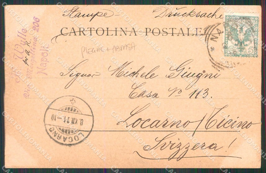 Napoli Procida Nisida Capo Miseno PIEGHE ABRASA cartolina RT3056 – retro